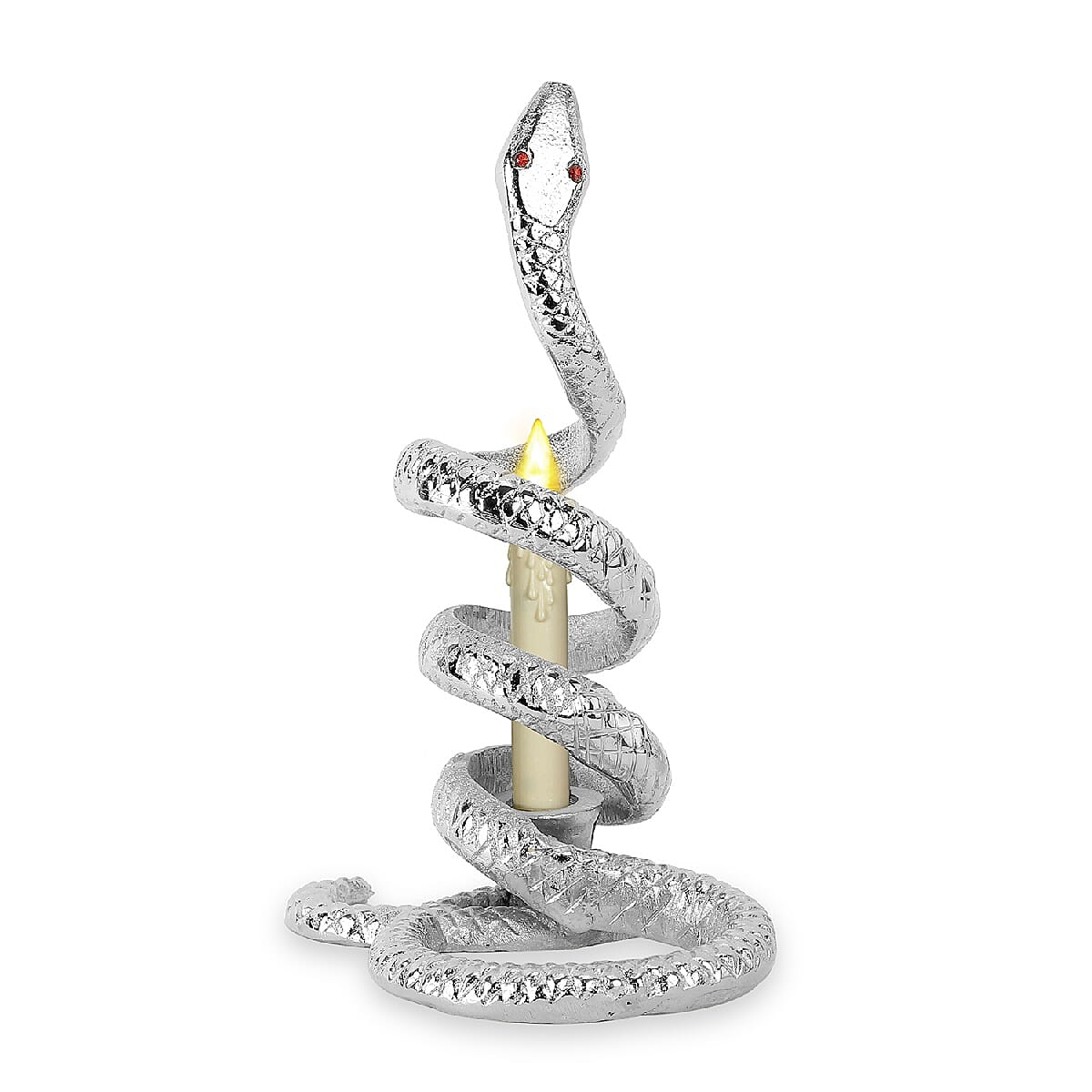 Antique Spiral Pattern Snake Candle Holder (Size 28x19x15 Cm)