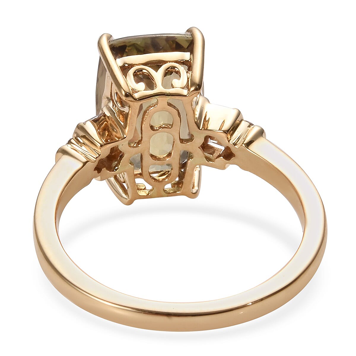 ILIANA 18K Yellow Gold AAA Turkizite (Cush 12x8 mm), Diamond Ring  4.85 Ct.