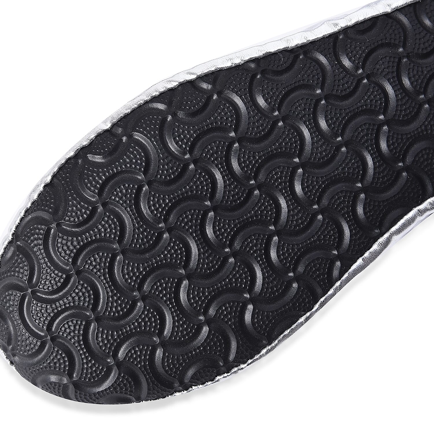 Set of 2 - Foldable Flat Ballet Shoe Each with Zipper Storage Pouch (UK 3-4) - Black and Metallic Silver
