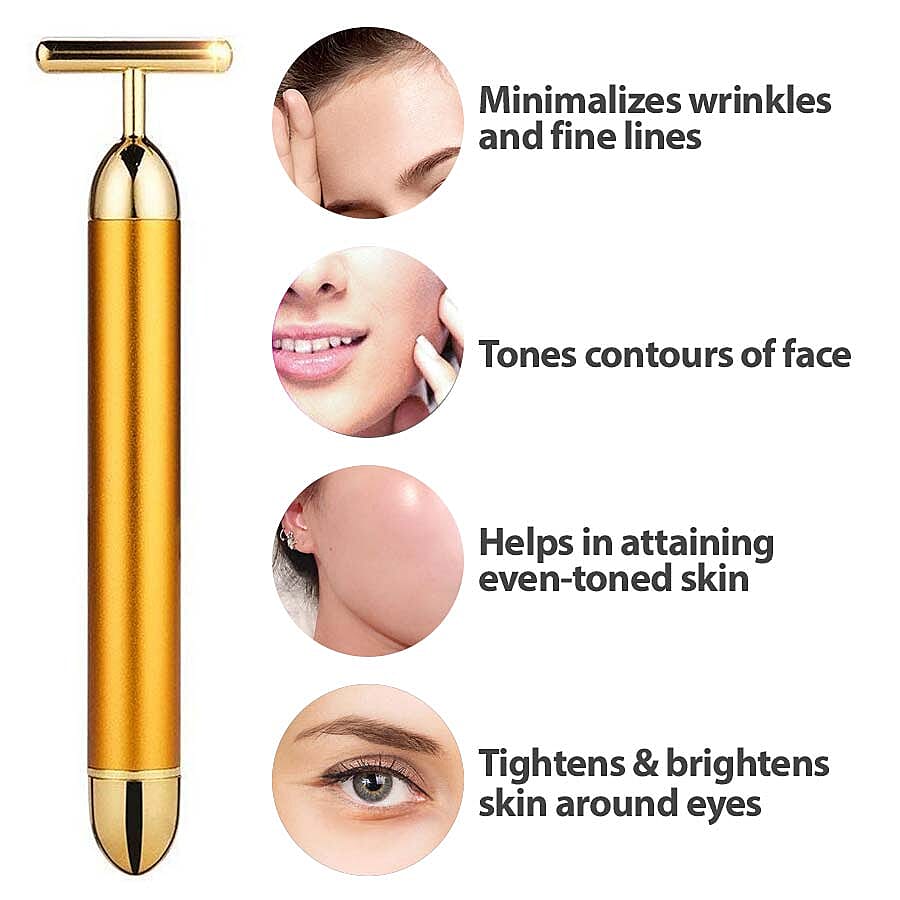 14 Carat Gold Plated Facial Roller