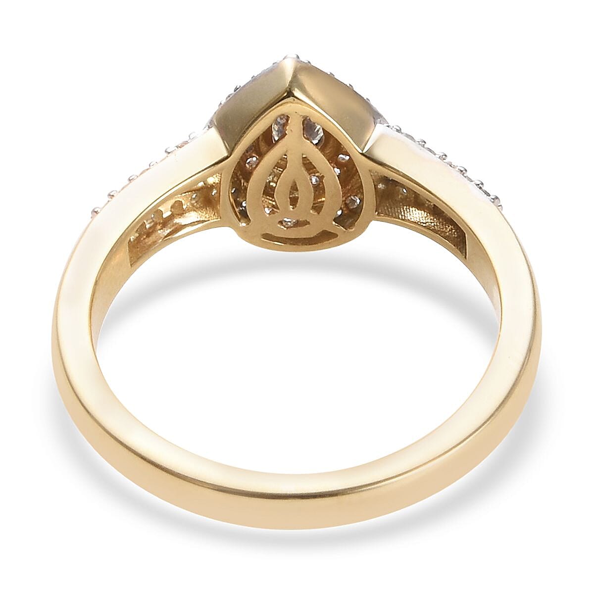 14K Yellow Gold SGL Certified Diamond (Pear and Rnd) (I1-I2/G-H-I) Ring 0.50 Ct.