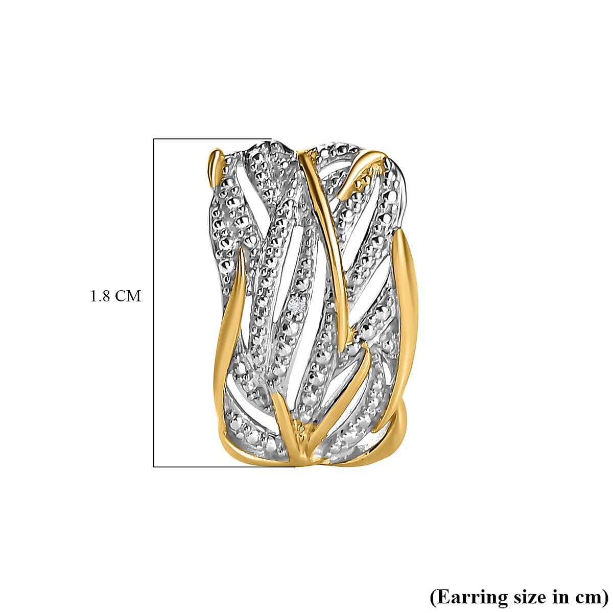 Diamond Criss-Cross Earrings in 18K Yellow Gold Vermeil and Platinum Plated Sterling Silver Diamond Criss-Cross Earrings in 18K Yellow Gold Vermeil and Platinum Plated Sterling Silver