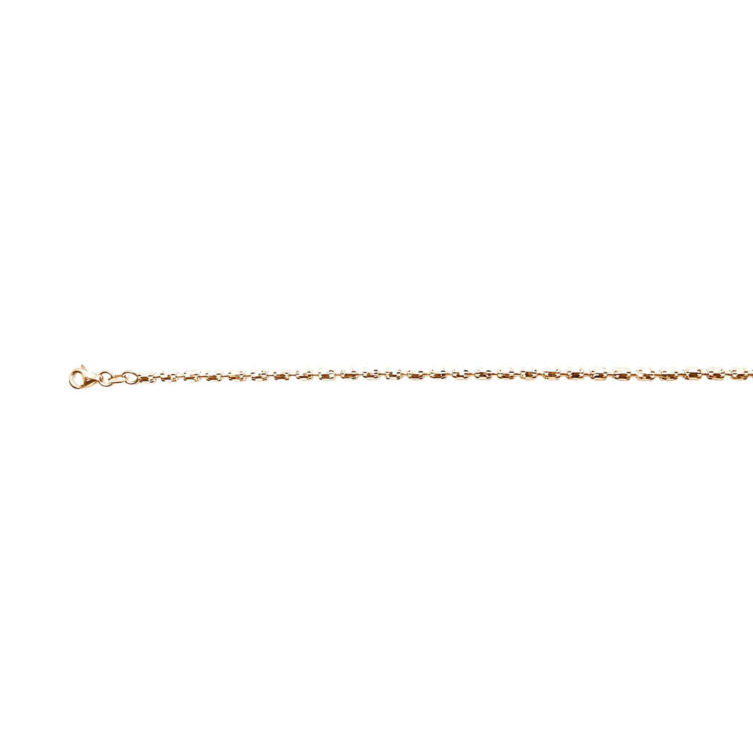 Rose Gold Overlay Sterling Silver Necklace (Size 32), Silver wt 17.50 Gms