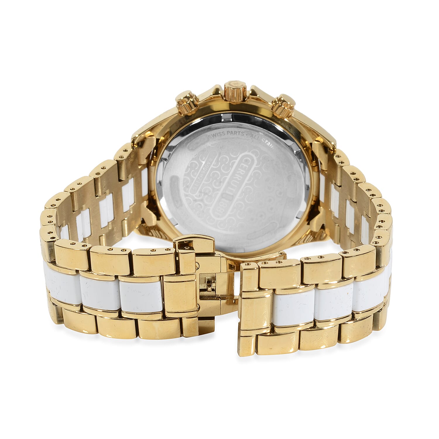 CERRUTI 1881: Stainless Steel Chronograph Unisex Watch - Water Resistant 10 Bar - Swiss Parts - Gold