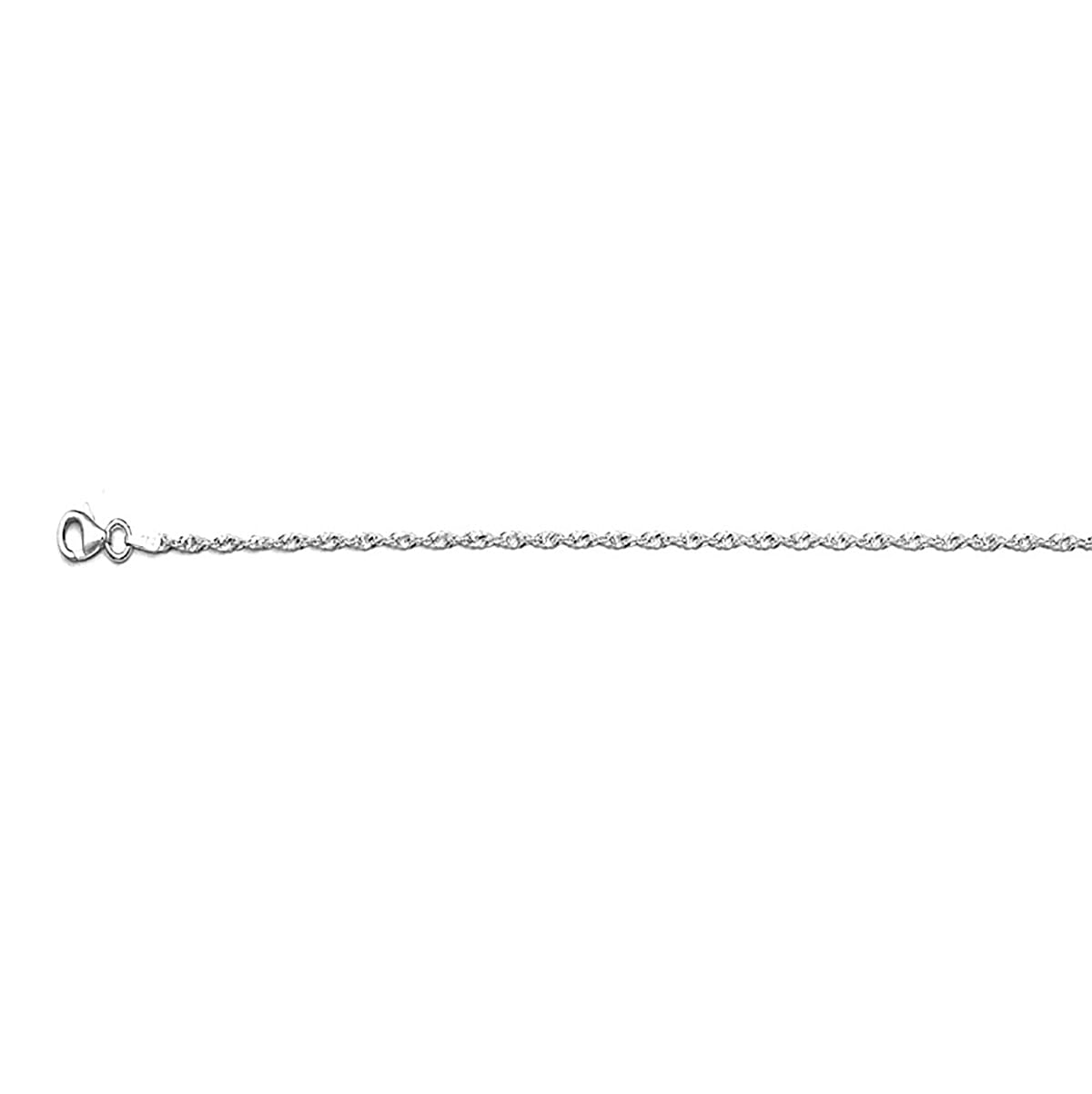 One Time Deal- Rhodium Overlay Sterling Silver Singapore Chain (Size 30), Silver wt 3.82 Gms