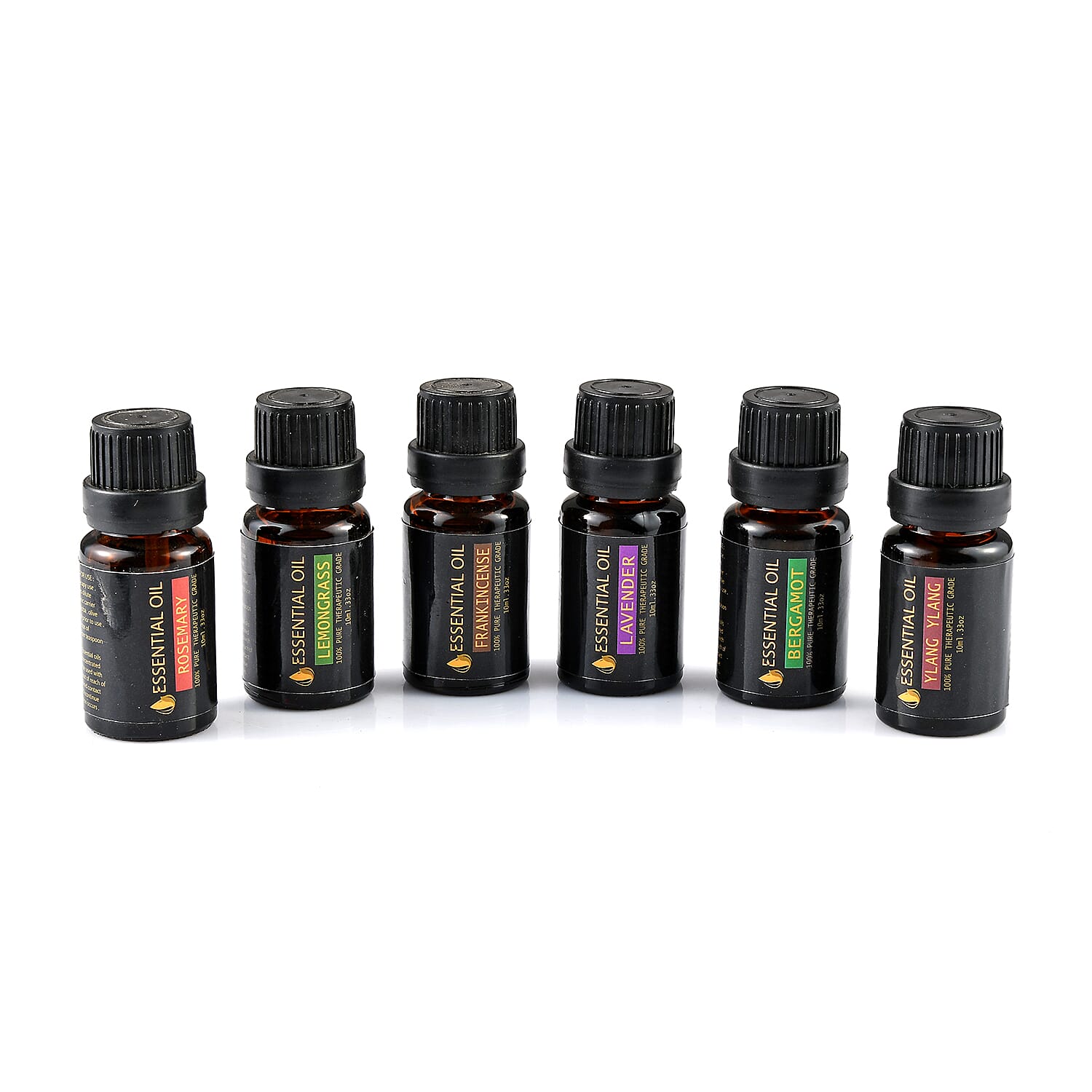 Set of 6 -  Fragrance Oils (Bergamot, Frankincense, Lavender, Ylang Ylang, Lemongrass, Rosemary)