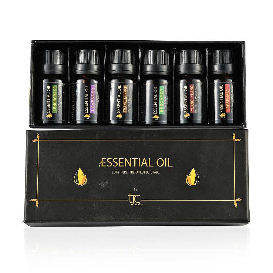 Set of 6 -  Fragrance Oils (Bergamot, Frankincense, Lavender, Ylang Ylang, Lemongrass, Rosemary)