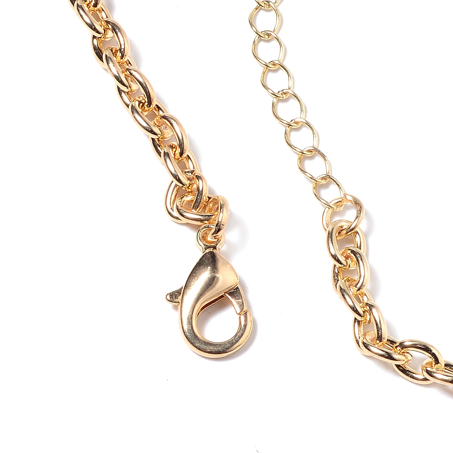 Simulated Ruby (Ovl and Pear) Necklace (Size 20 with 3 inch Extender) in Yellow Gold Tone