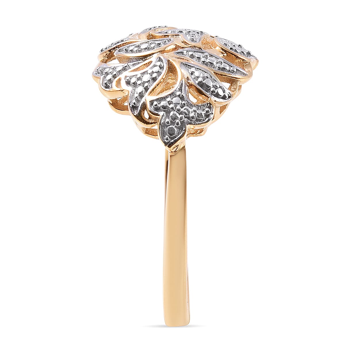 Diamond (Rnd) Ring in 14K Gold Overlay Sterling Silver