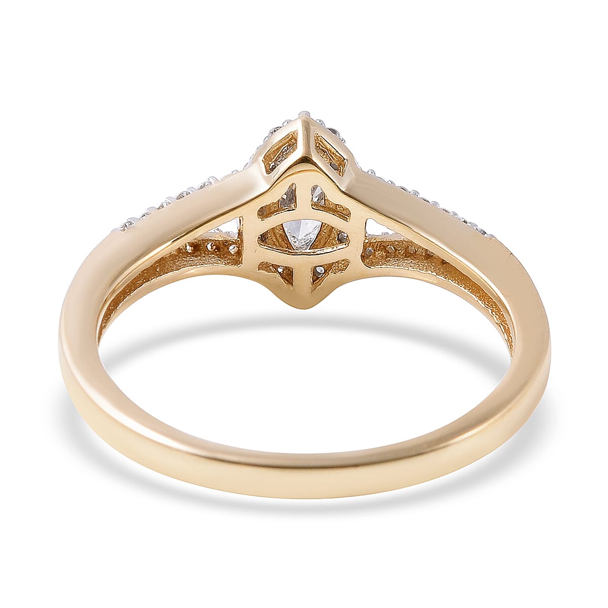 ILIANA 18K Yellow Gold IGI Certified Diamond (Mrq and Rnd) Ring 0.40 Ct.