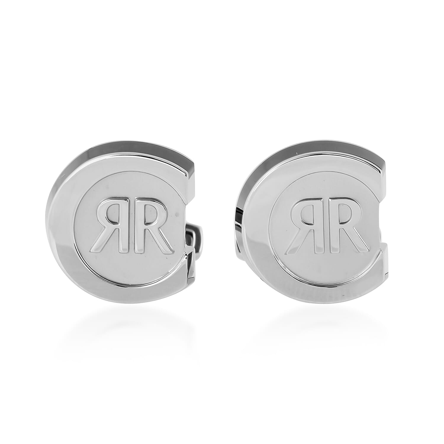 CERRUTI 1881 Cufflink with Black Colour on Side in Stainless Steel