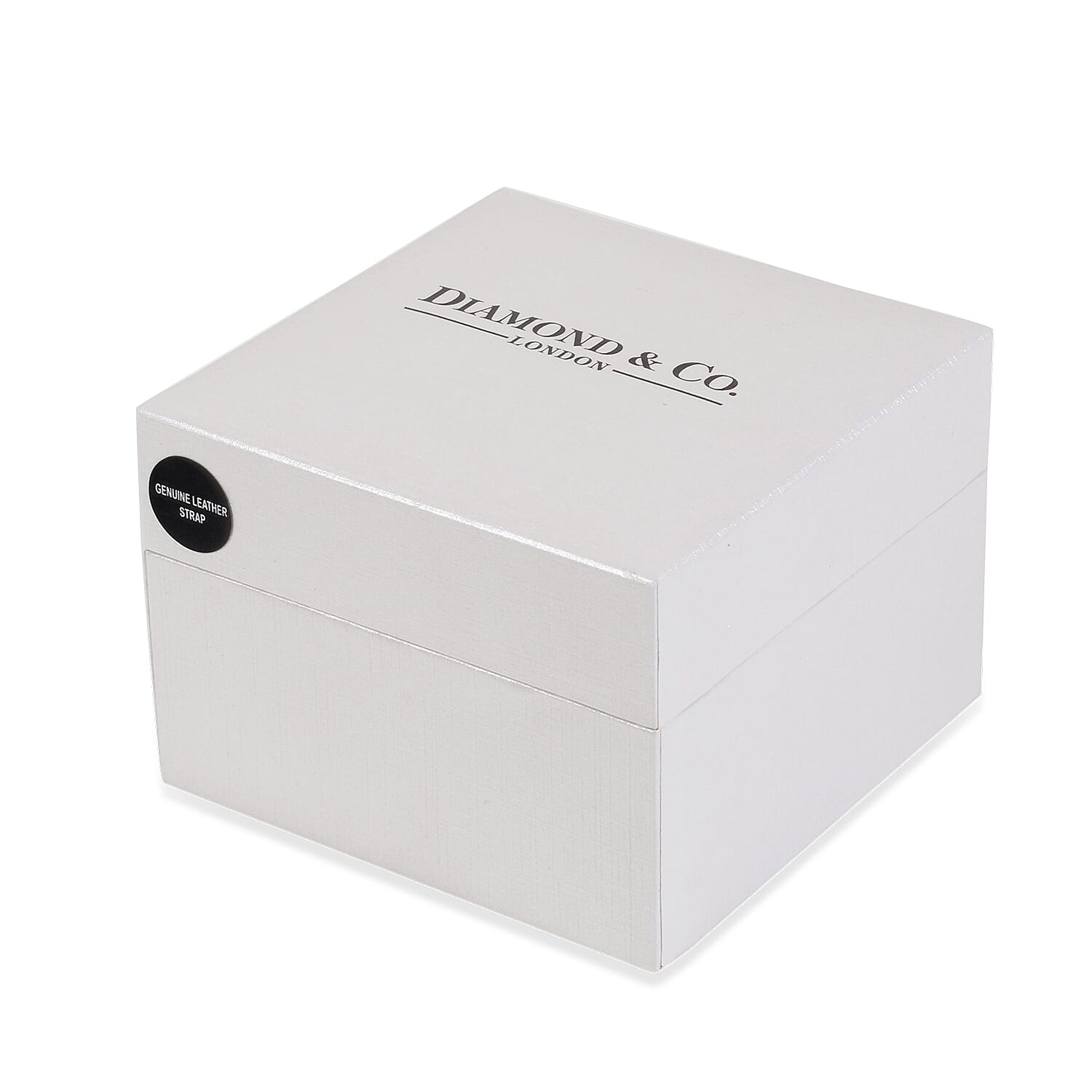 DIAMOND & CO LONDON- Diamond Studded Watch wth Genuine Leather Strap - Rose Gold Tone