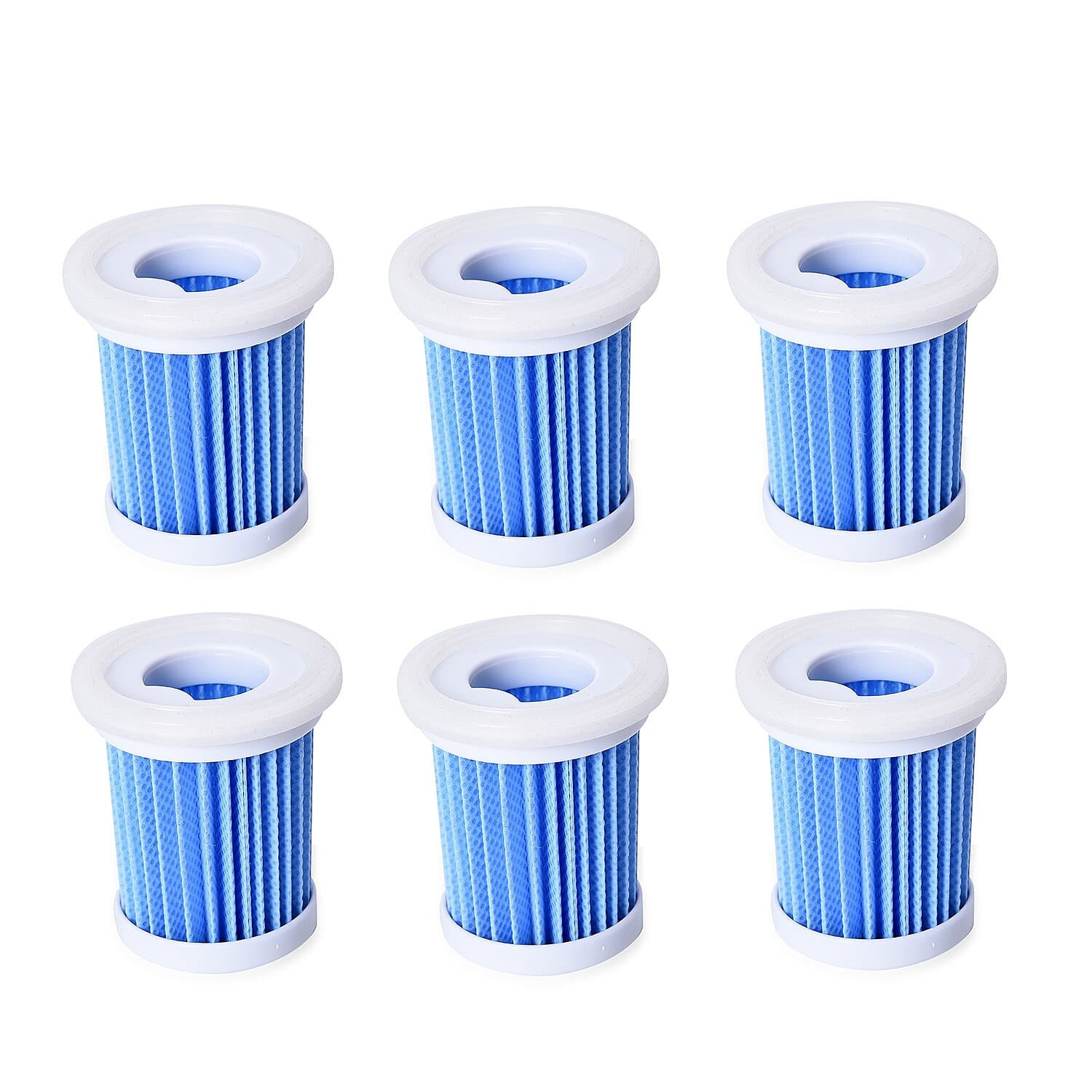 Set of 6 - HEPA 11 Filter (Size 5 Cm) - White and Blue