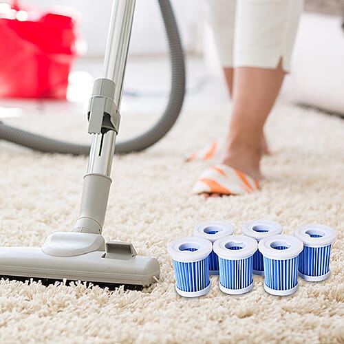 Set of 6 - HEPA 11 Filter (Size 5 Cm) - White and Blue