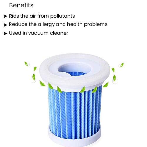 Set of 6 - HEPA 11 Filter (Size 5 Cm) - White and Blue