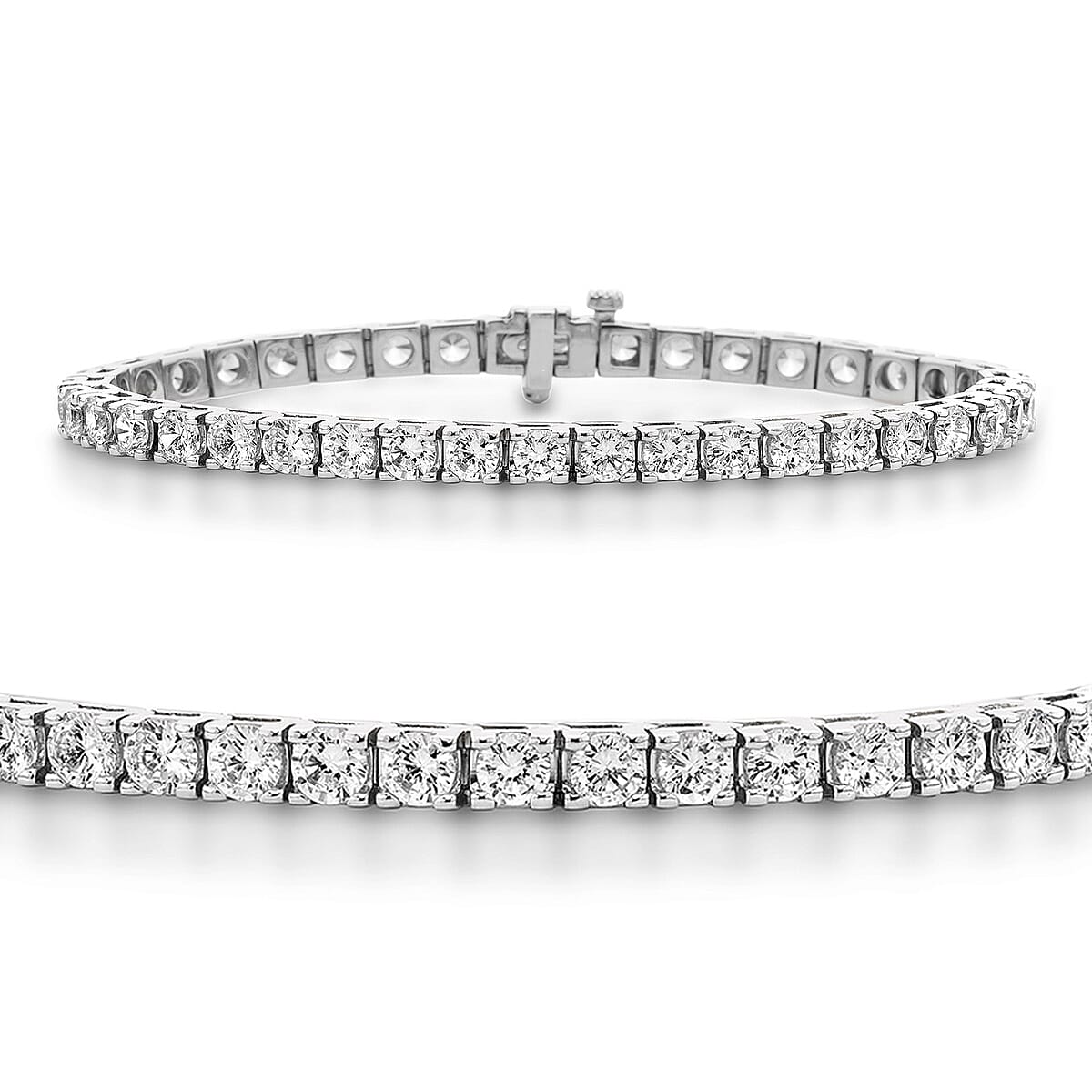 14K White Gold EGL CERTIFIED Diamond (Rnd) (I2-I3 F-H) Bracelet (Size 8.25) 11.500 Ct, Gold wt 20.00 Gms.