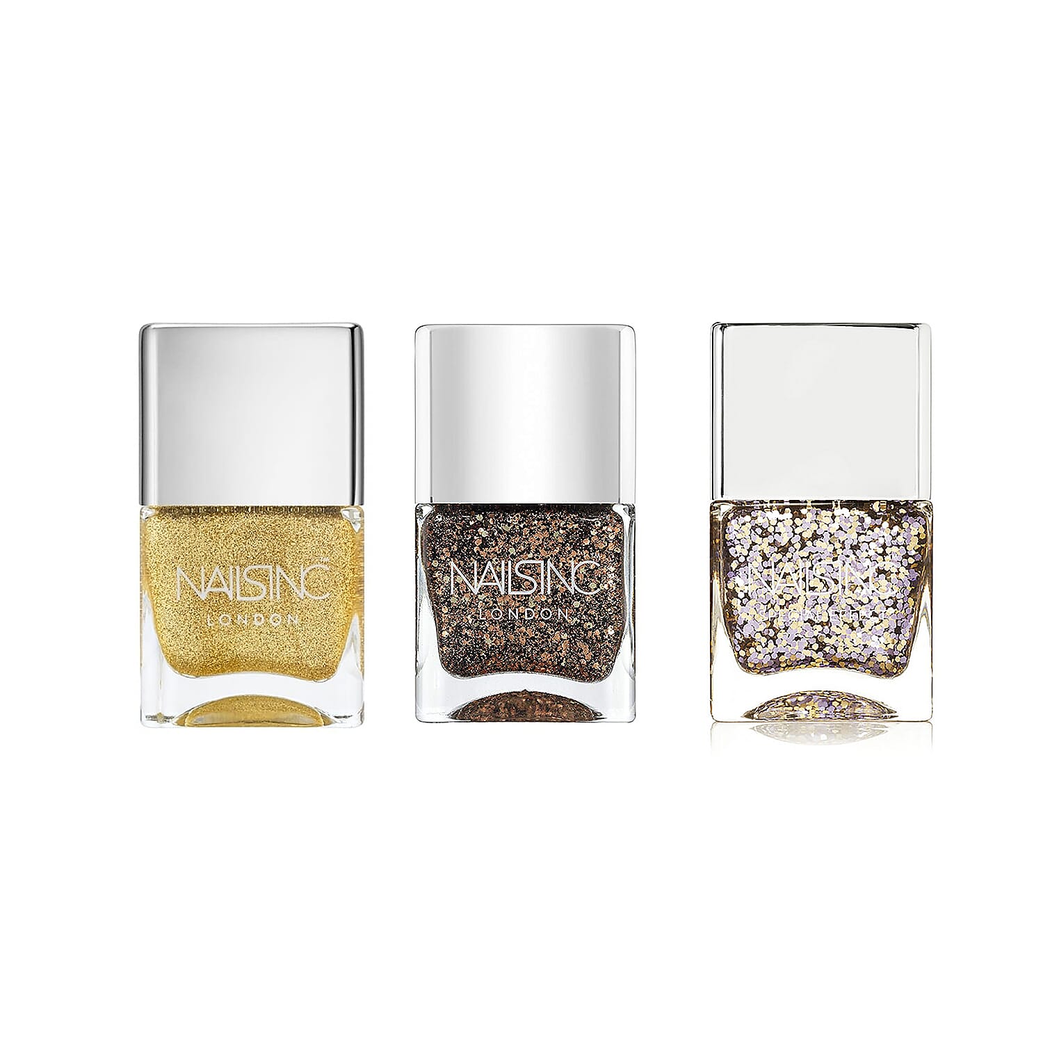 Nails Inc: The Party Girl (Incl. Exhibition Road - 14ml, Belgrave Square - 14ml & Chelsea Embankment - 14ml)