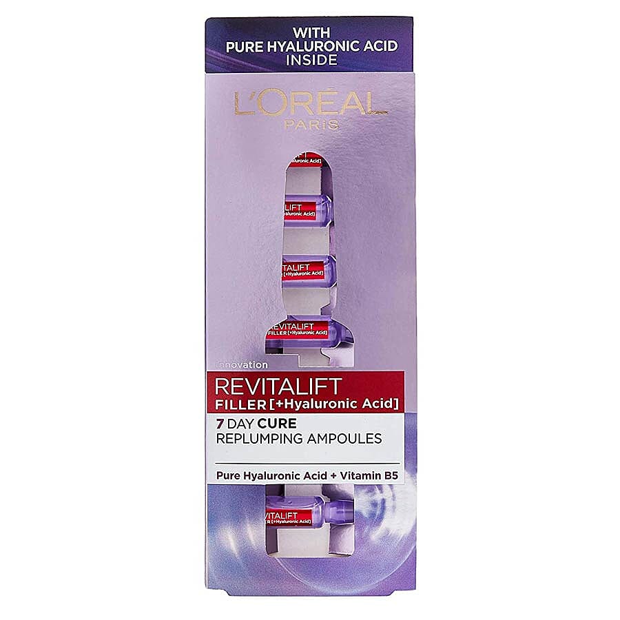 Loreal: 7 Day Cure Replumping Ampoules (Pure Hyaluronic Acid +Vitamin B5 - 7x1.3ML
