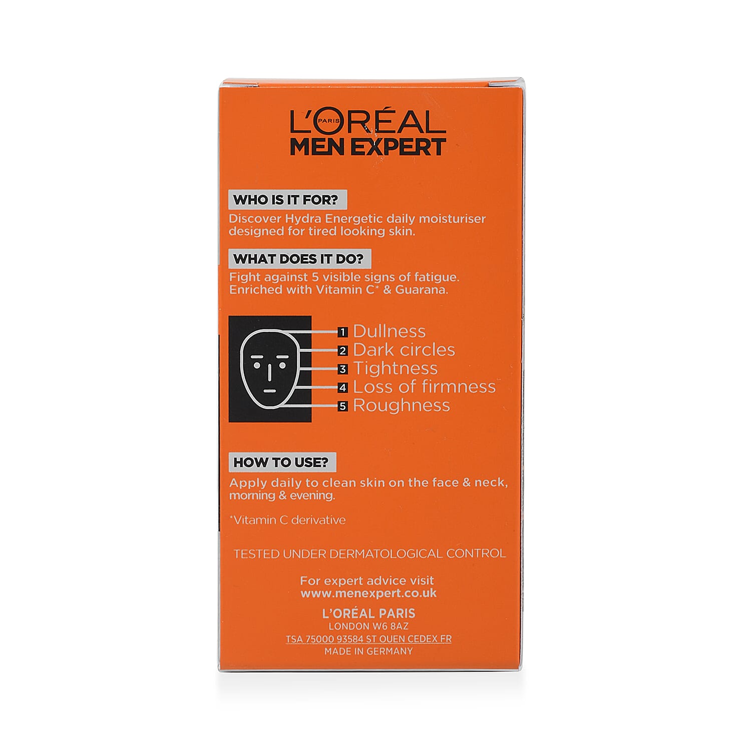 Loreal: Men Expert Anti-Fatigue Daily Moisturiser- 5 Actions To Fight Signs Of Fatigue - 50ML