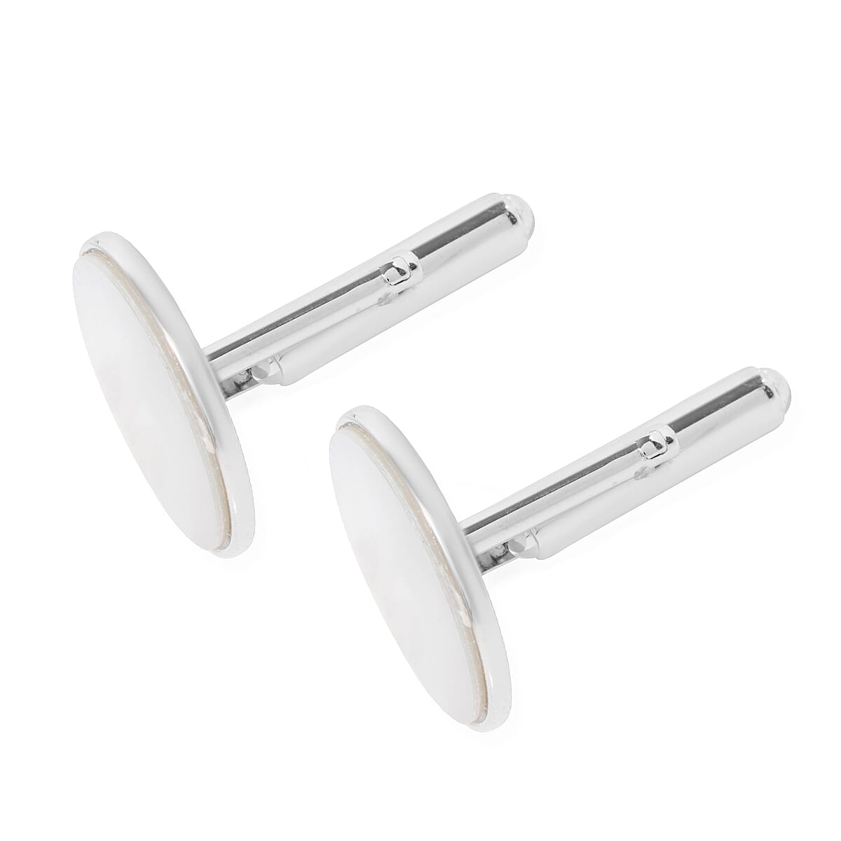 Mother of Pearl (Rnd) Cufflink in Sterling Silver