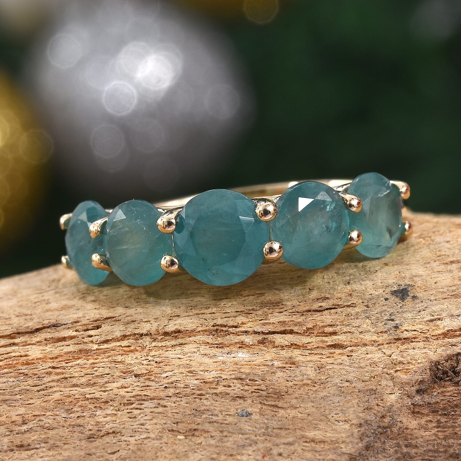 9K Yellow Gold AA Grandidierite (Rnd), Diamond Ring 2.44 Ct.