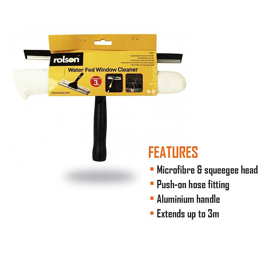 Rolson 2-in-1 Water Fed Telescopic Window Cleaner (L-145 with 100 Cm Extender)