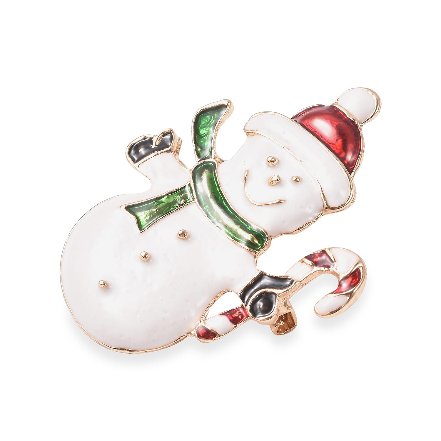 2 Piece Set - Multicolour Austrian Crystal (Rnd) Snowman and Christmas Tree Enamelled Brooch