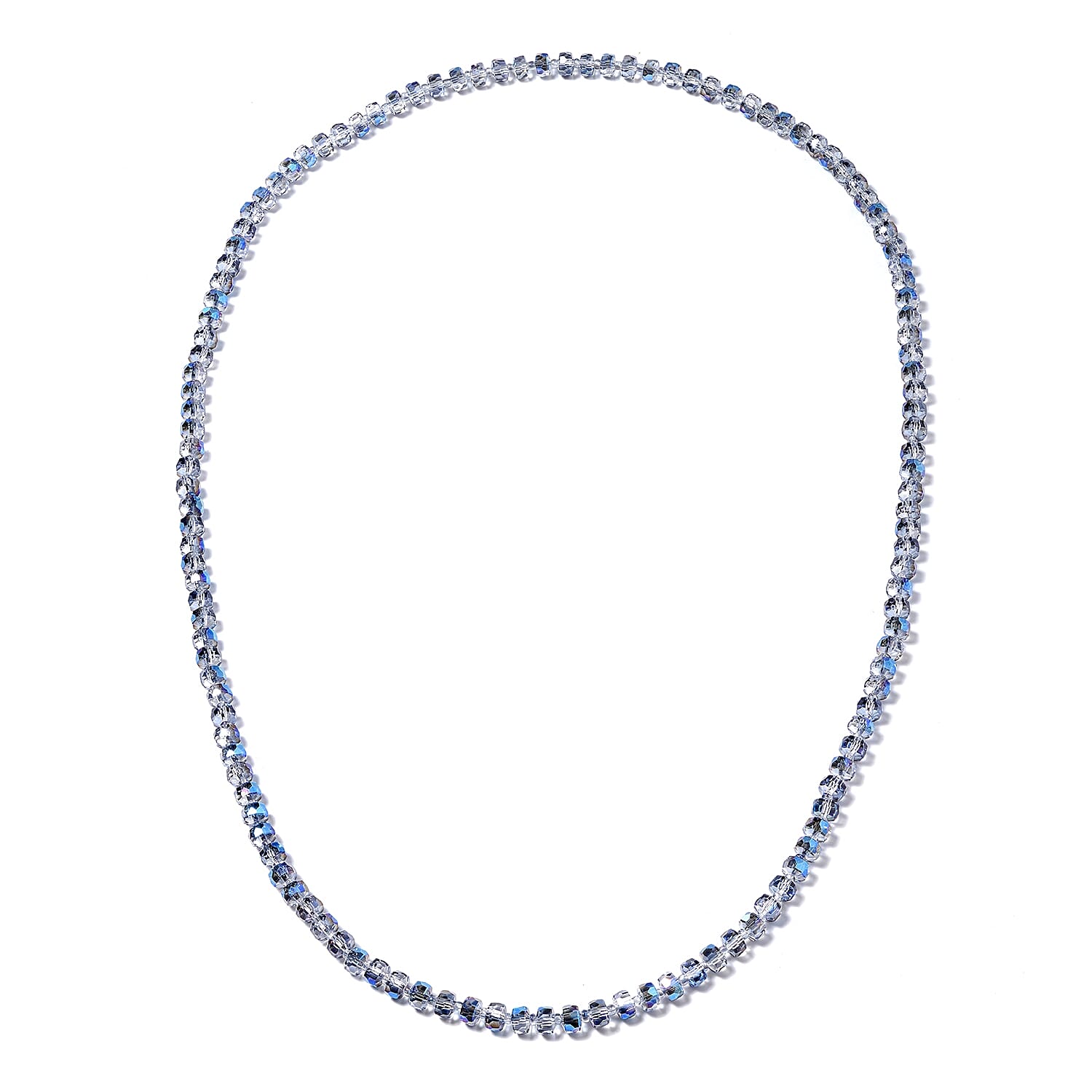 Simulated Mercury Mystic Topaz Roundel Bead Necklace (Size 36)