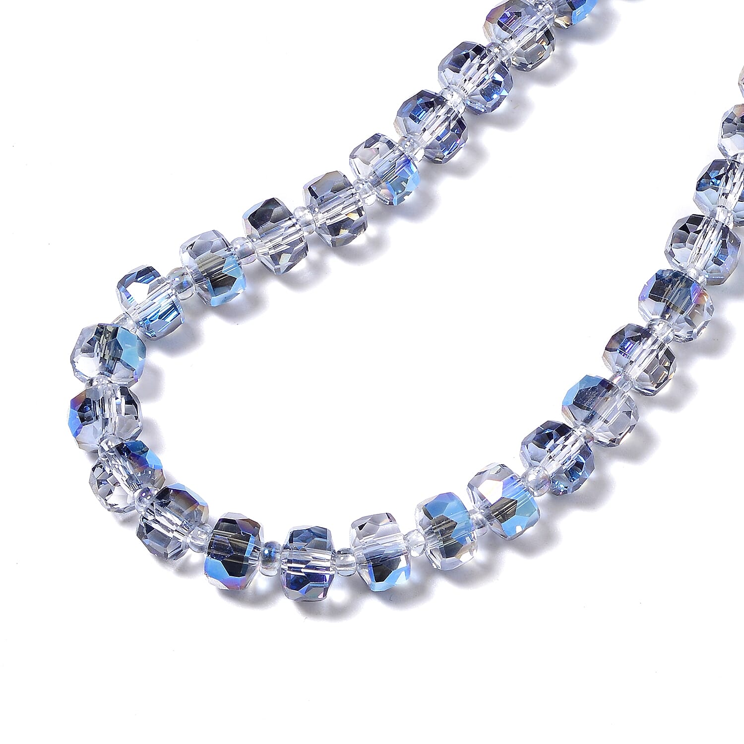 Simulated Mercury Mystic Topaz Roundel Bead Necklace (Size 36)