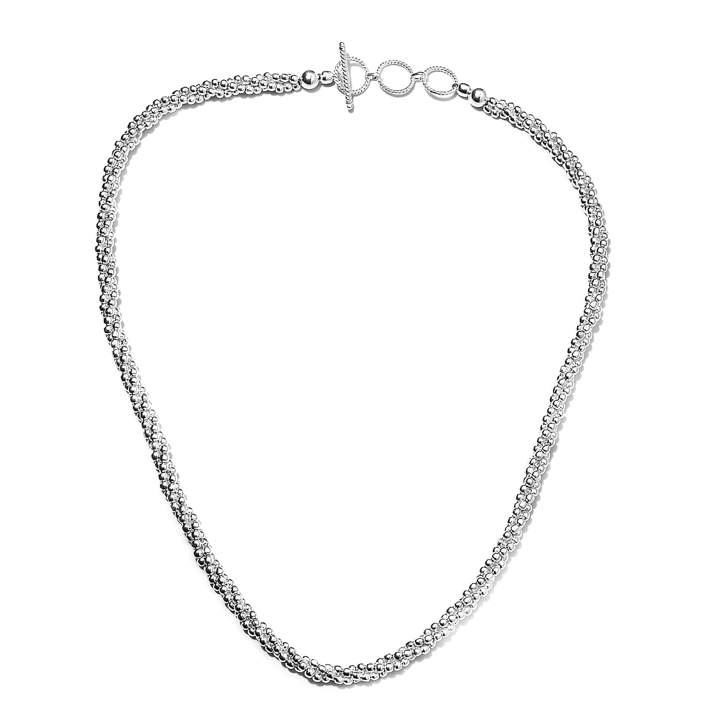 Sterling Silver Popcorn Necklace (Size 20 with Extender), Silver wt 39.50 Gms