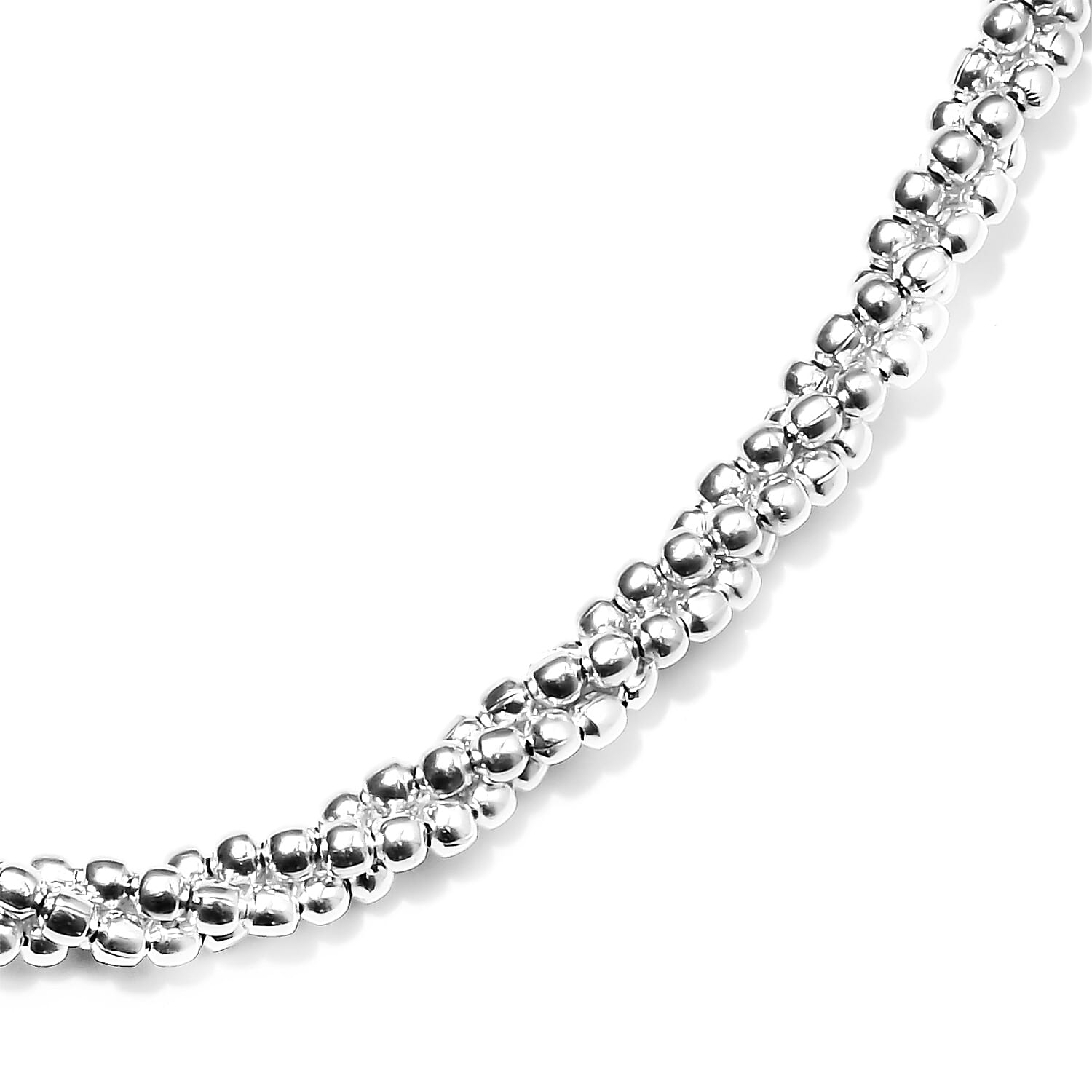 Sterling Silver Popcorn Necklace (Size 20 with Extender), Silver wt 39.50 Gms