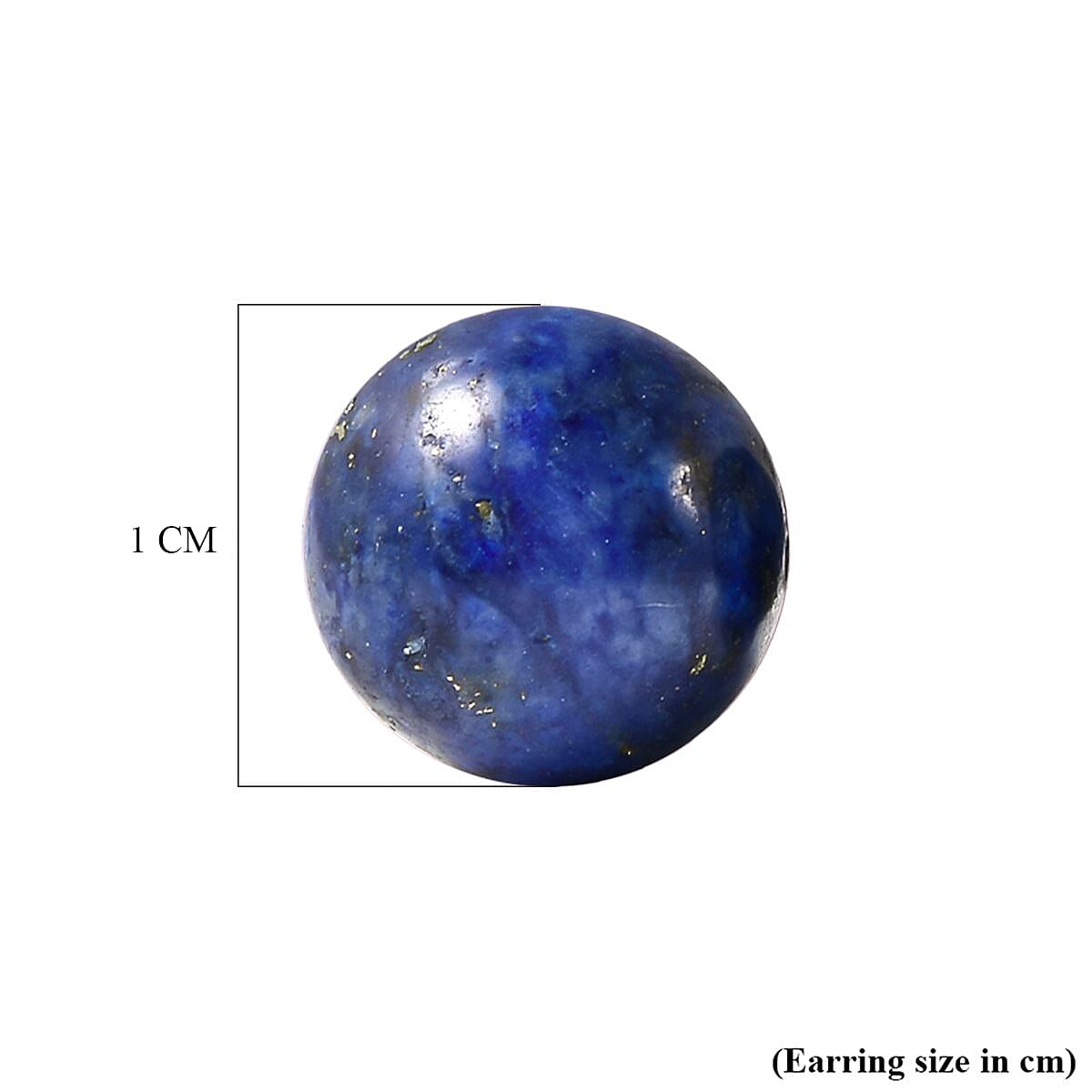 Lapis Lazuli (Rnd) Stud Earrings (with Push Back) in Rhodium Overlay Sterling Silver 9.00 Ct.