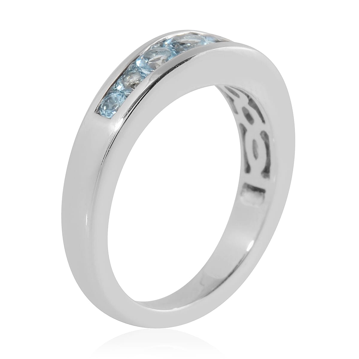 14K White Gold AA Espirito Santo Aquamarine (Rnd) Ring