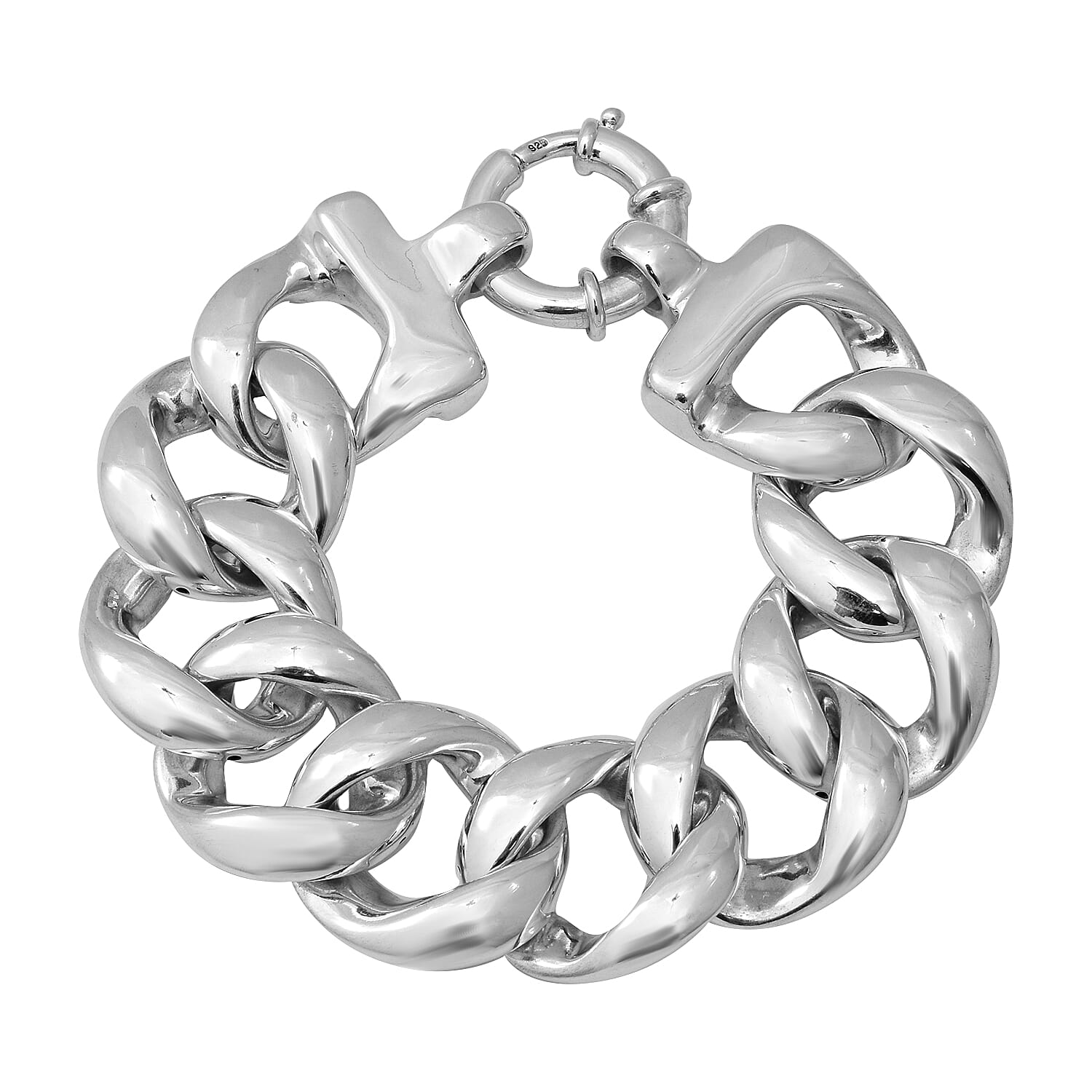 Sterling Silver Curb Link Bracelet (Size 8), Silver wt 39.30 Gms
