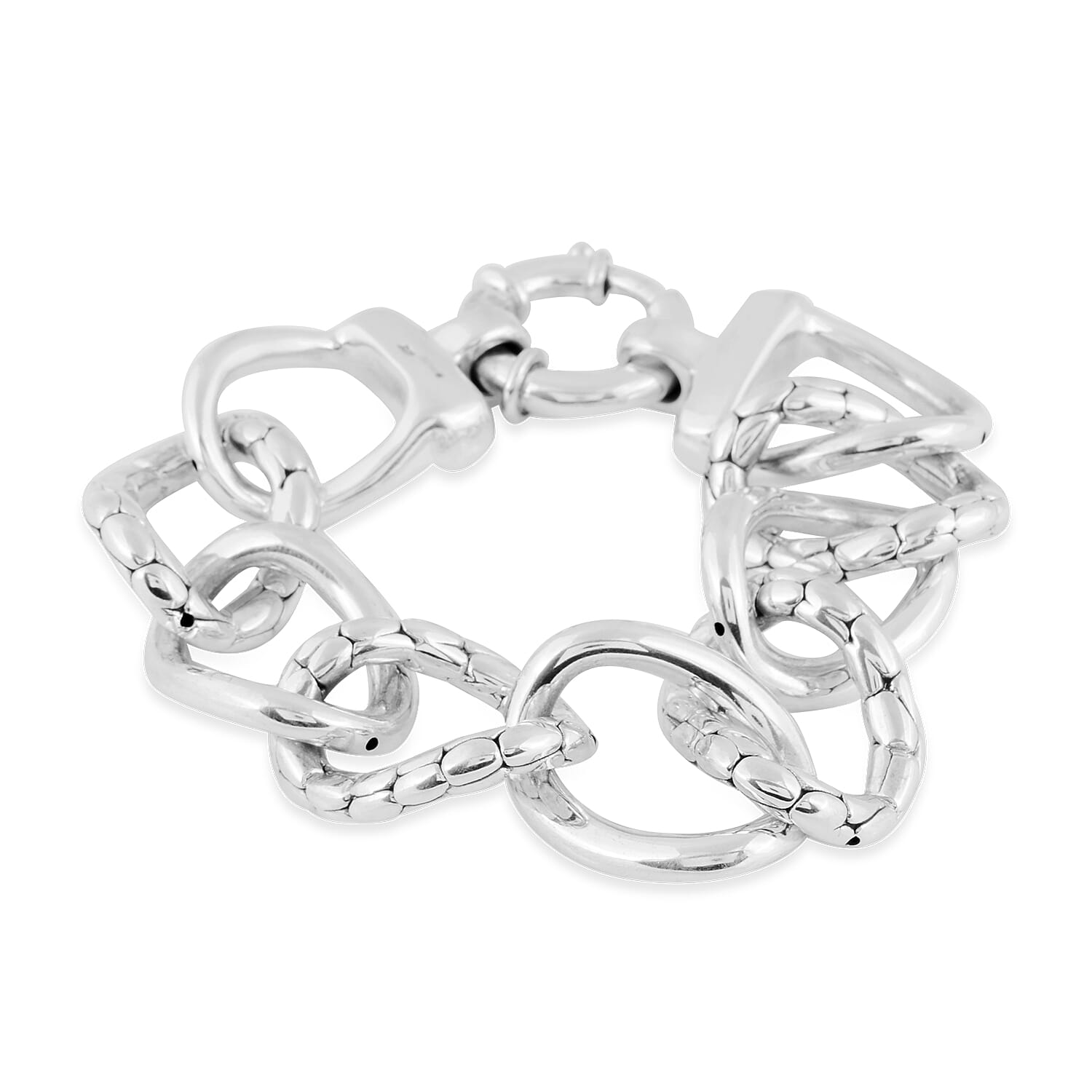 アクセサリー TEXTURED CHAIN BRACELET 925 Link Chain Textured Bracelet in Silver 25.07 Grams 8 Inch
