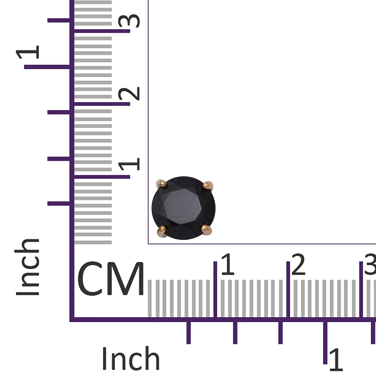 Natural Boi Ploi Black Spinel (Rnd) Earrings (with Push Back) in Yellow Gold Overlay Sterling Silver 9.000 Ct.
