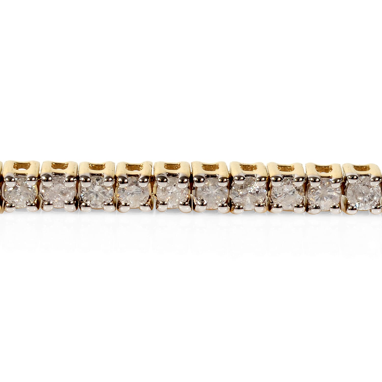 14K Yellow Gold EGL Certified Diamond (Rnd) (I1-I2/G-H) Tennis Bracelet (Size 7.25) 2.07 Ct, Gold wt 6.80 Gms