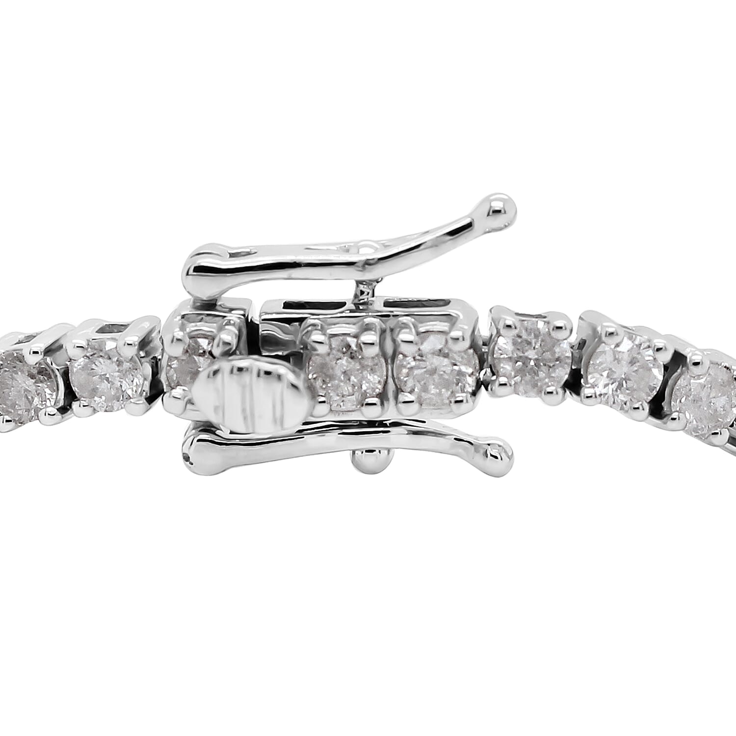 14K White Gold EGL Certified Diamond (Rnd) (I2/G-H) Tennis Bracelet (Size 7.5) 5.04 Ct, Gold wt 11.96 Gms