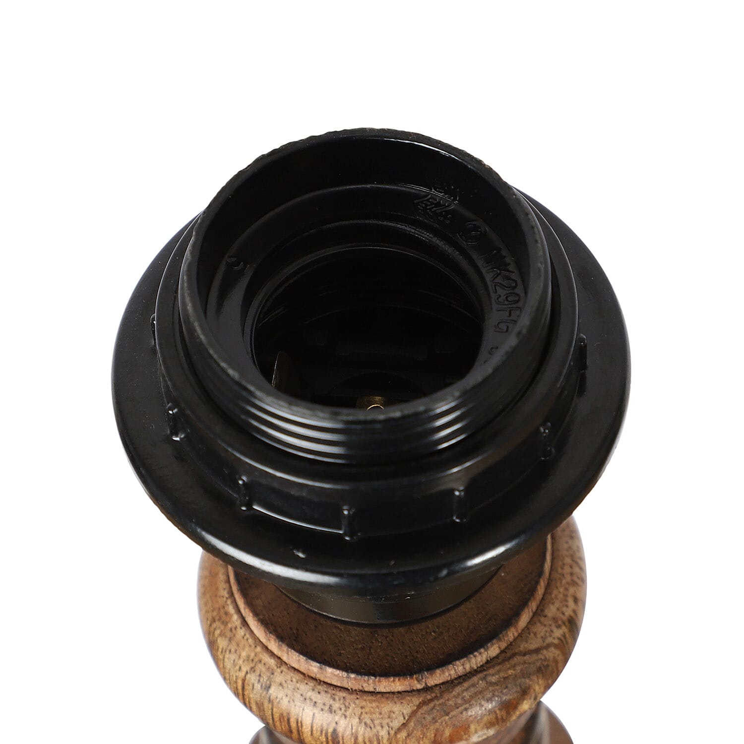 NAKKASHI - CE Certified Hand Carved Mango Wood Floor Lamp with Shade and 3 Pin UK Plug (Shade Size 25x45x28 Cm)