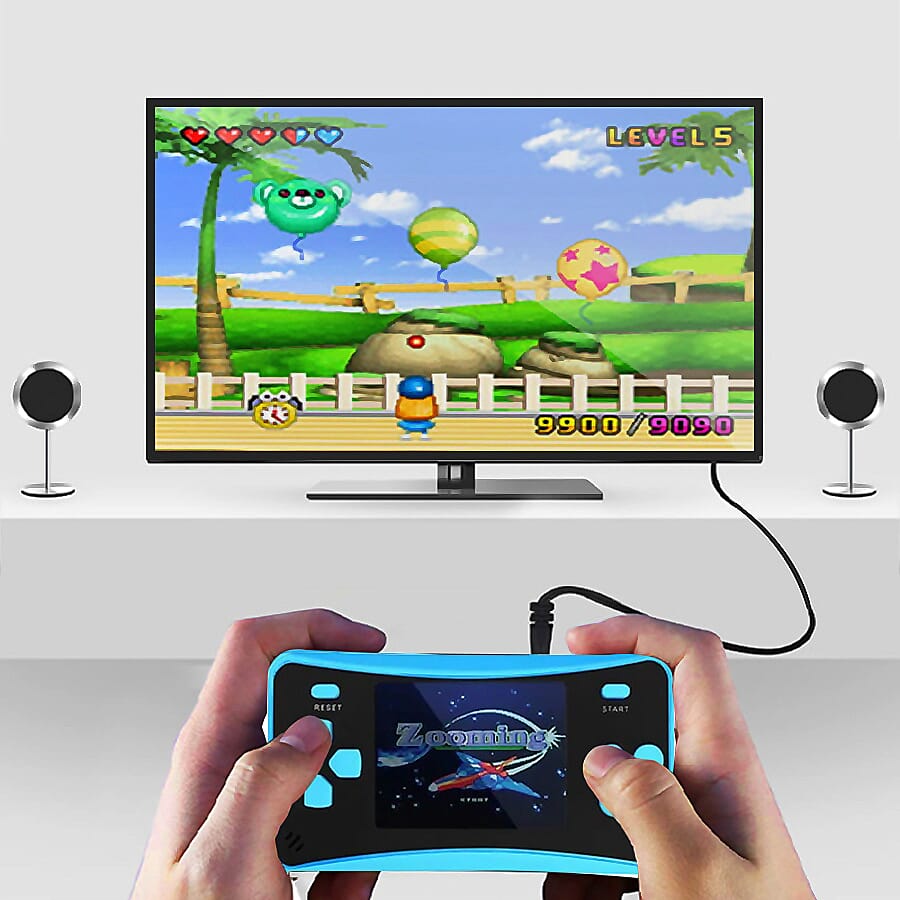 AQUARIUS Handheld Electronic Arcade Retro 220 Classic Games - Blue