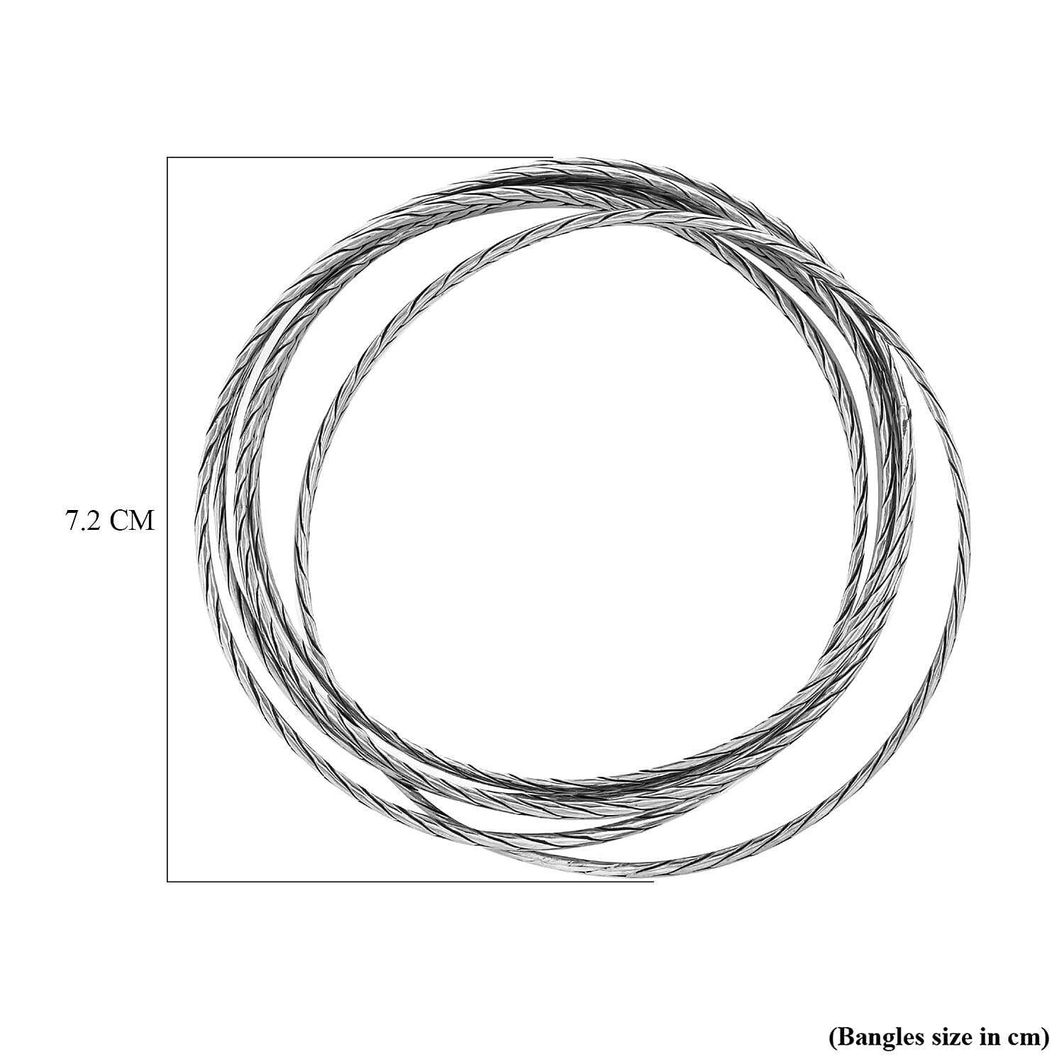 Royal Bali Collection - Sterling Silver Multi Strand Woven Bangle (Size 7.5 ), Silver Wt 41.36 Gms