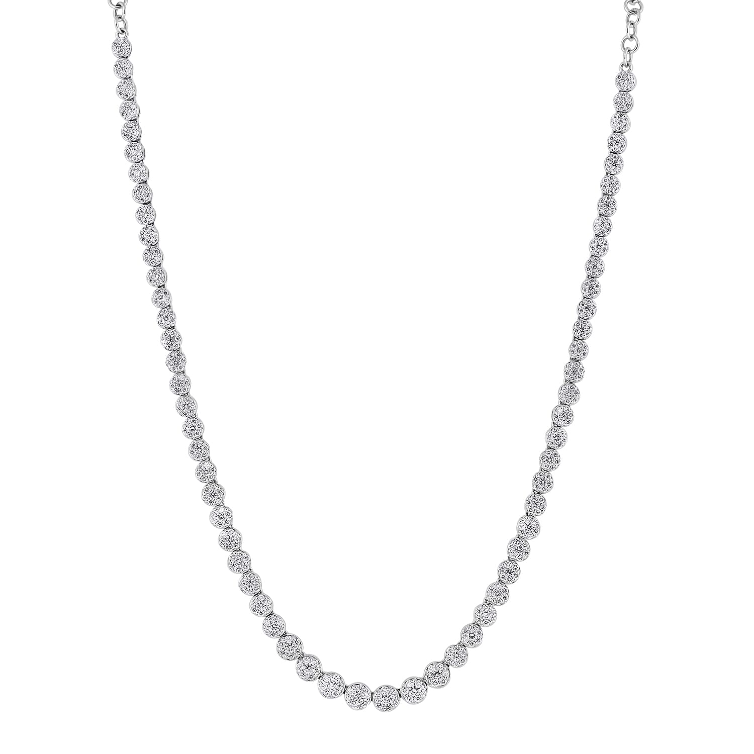 RHAPSODY 950 Platinum Diamond IGI Certified (Rnd) (VS/E-F) Necklace (Size 15 with 3 inch Extender) 5.000 Ct., Platinum wt. 34.00 Gms
