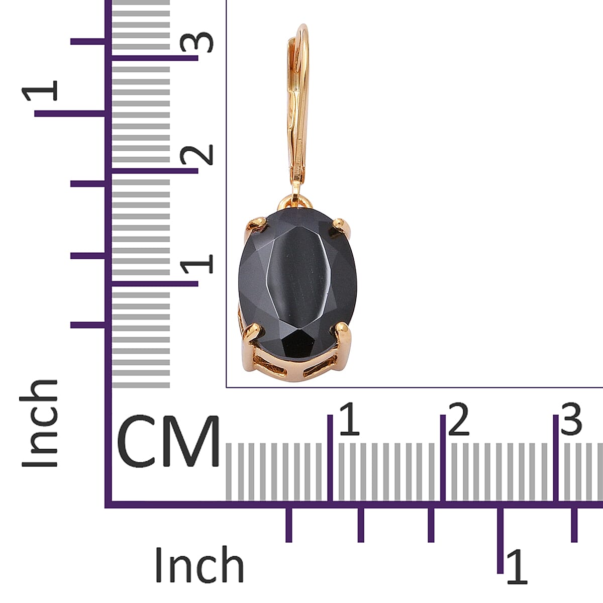 Natural Boi Ploi Black Spinel (Ovl) Lever Back Earrings in Yellow Gold Overlay Sterling Silver 14.00 Ct.