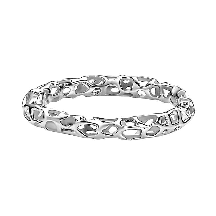 RACHEL GALLEY Allegro Collection - Latticework Band Ring in Rhodium Plated Sterling Silver