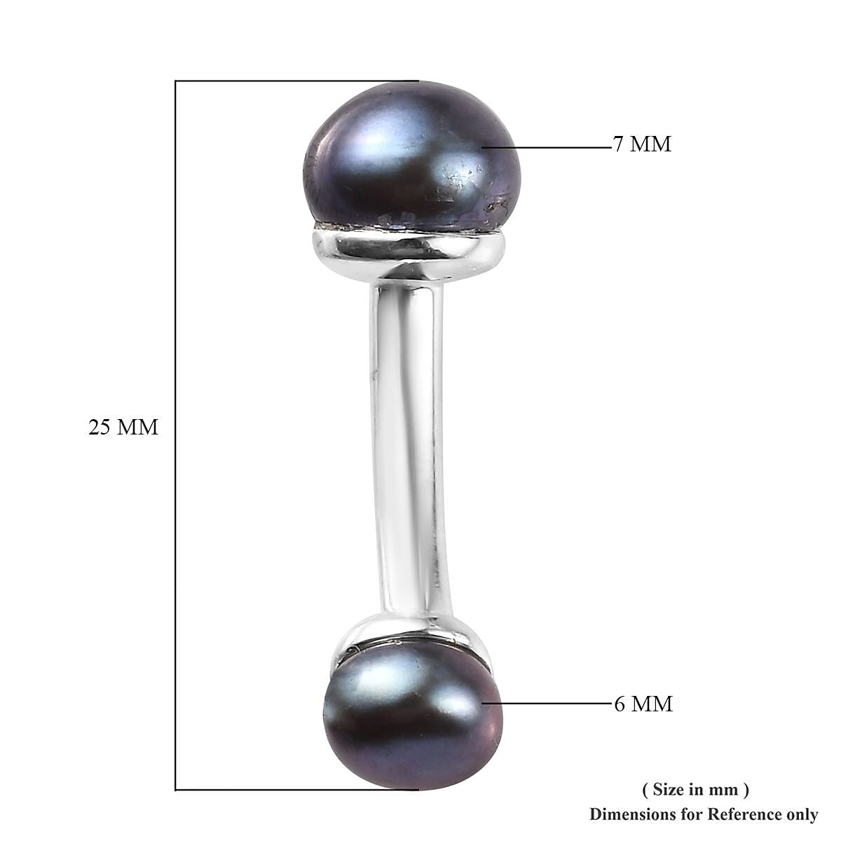 Freshwater Peacock Pearl (Rnd) Cufflink in Sterling Silver