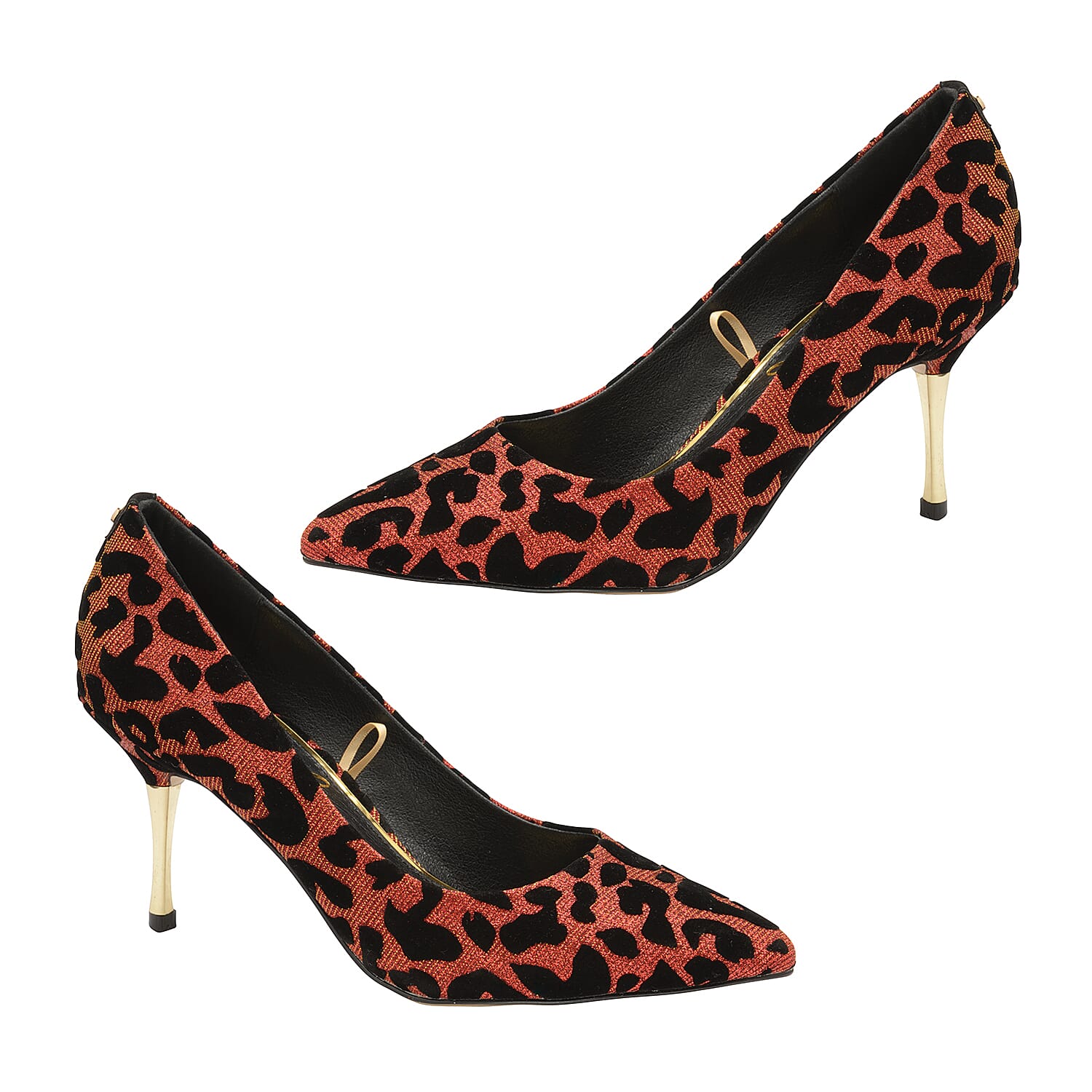 Ravel Red Sparkle Sefton Leopard-Print Court Shoes (Size 3)
