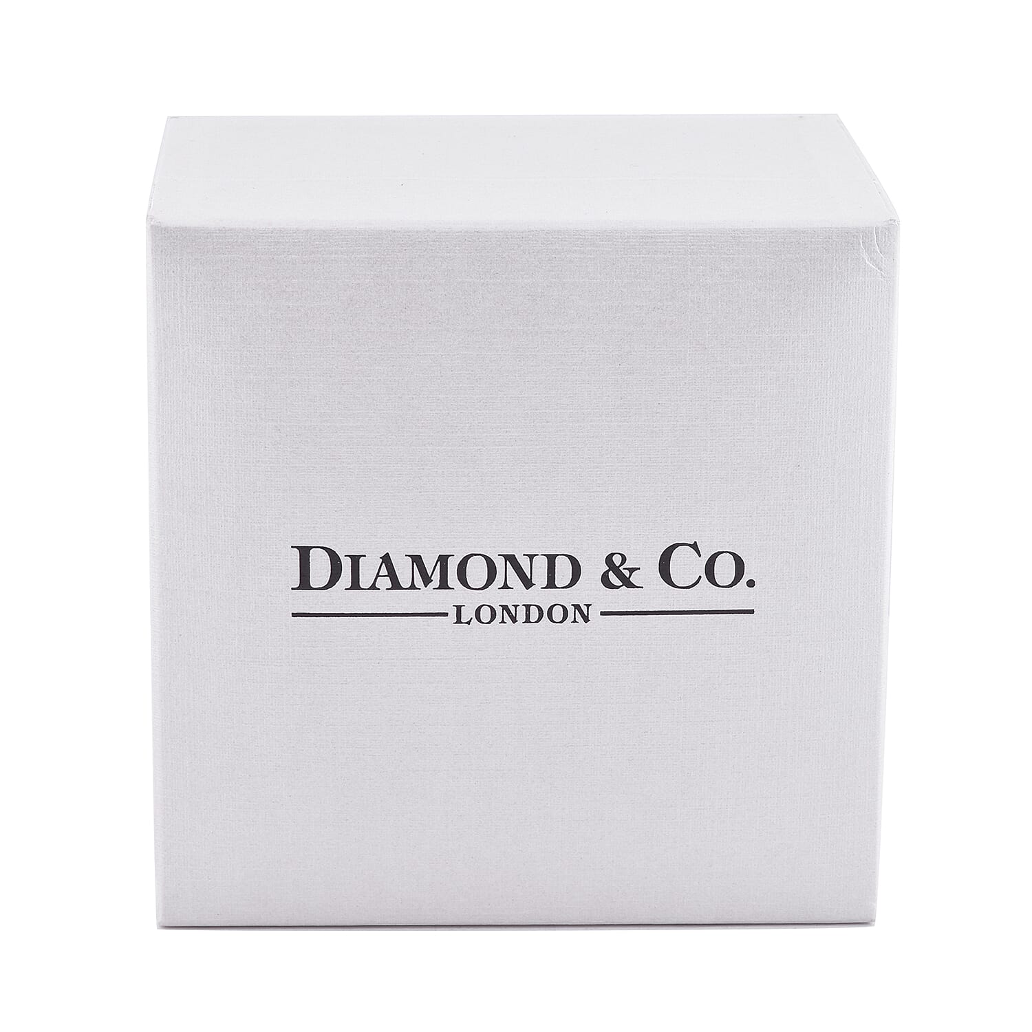 DIAMOND & CO LONDON- Diamond Studded Watch with Black Genuine Leather Strap and Silver Tone Dial