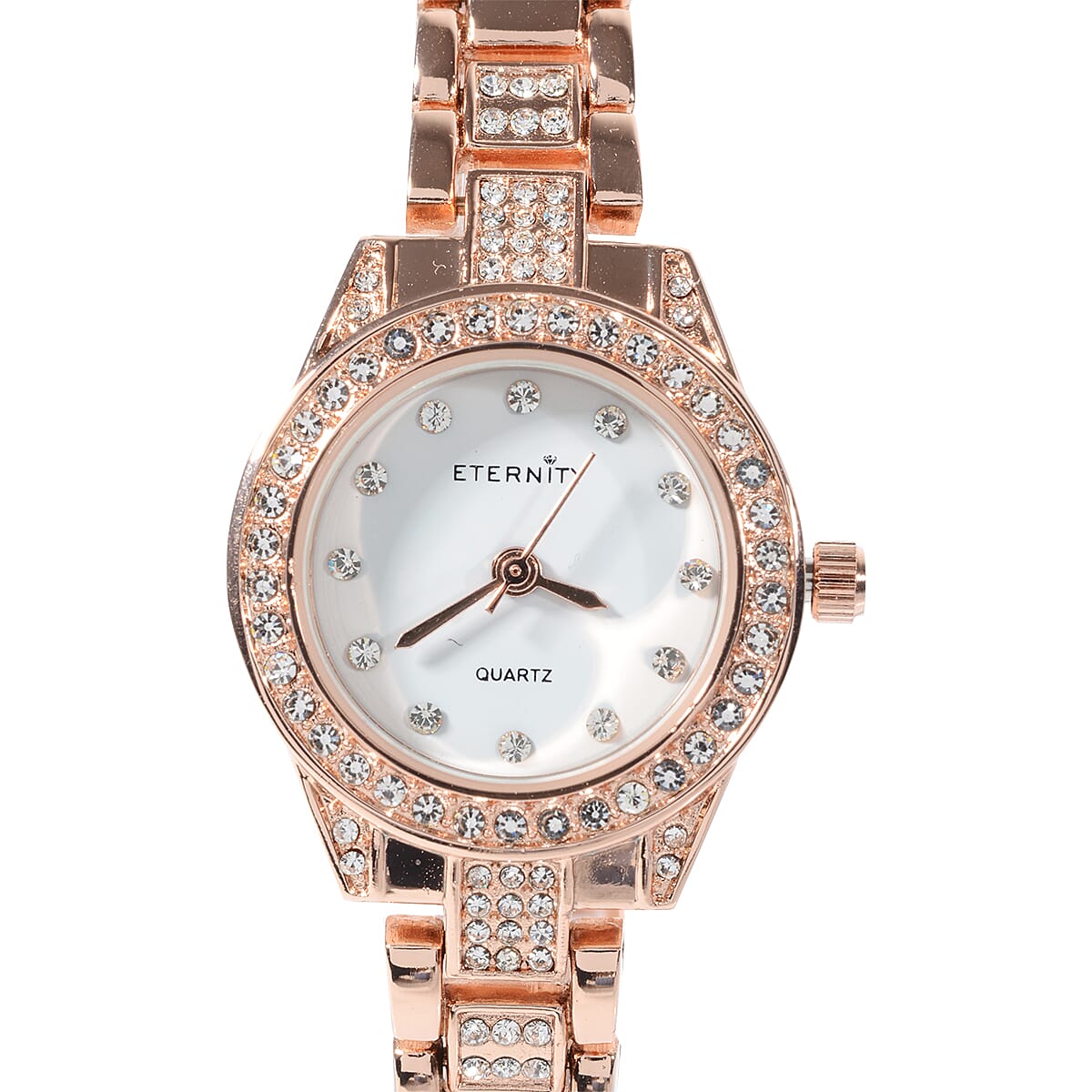 ETERNITY Crystal Studded Ladies Watch in Rose Gold Tone
