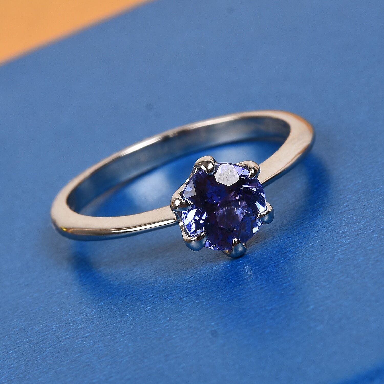 RHAPSODY 950 Platinum AAAA Tanzanite (Rnd) Solitaire Ring 1.00 Ct.