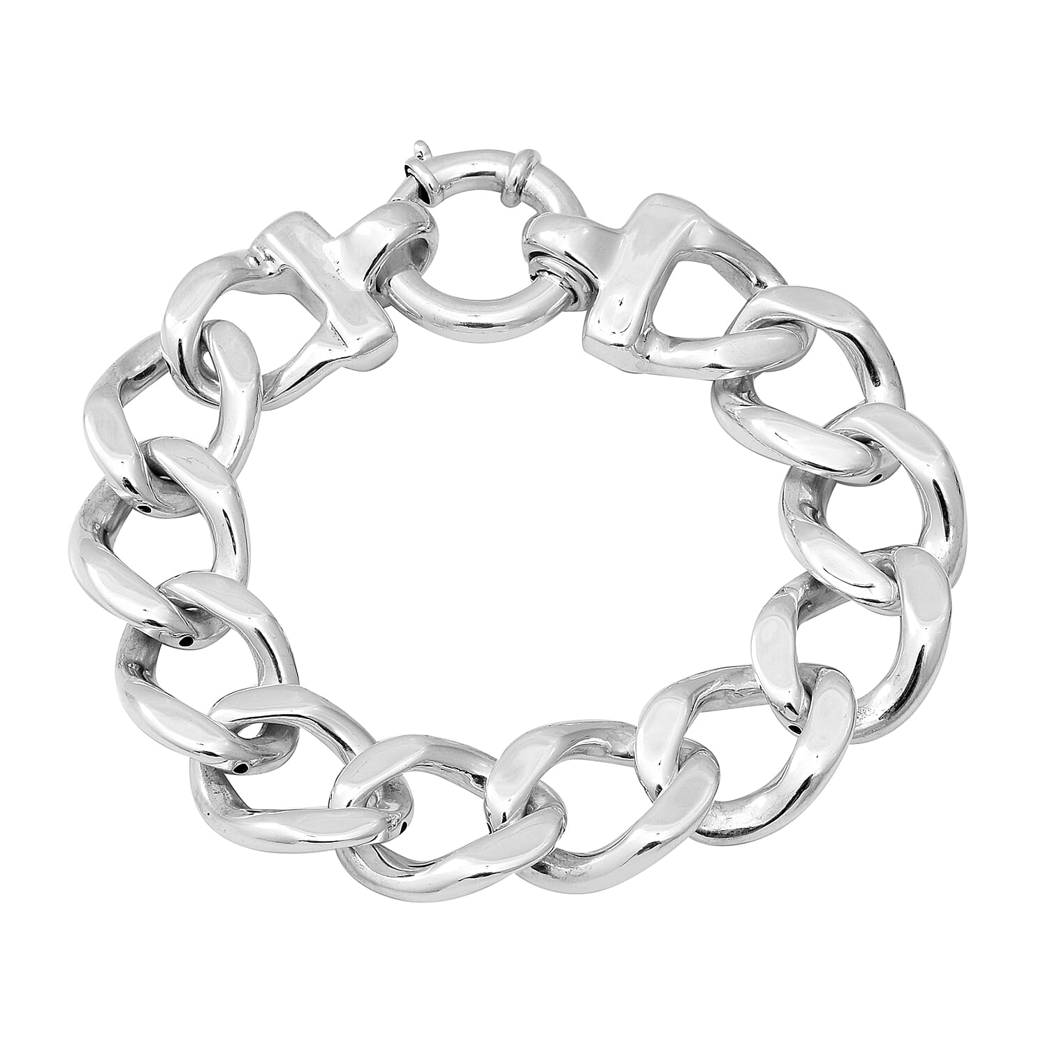 Sterling Silver Curb Link Bracelet (Size 8), Silver wt 20.00 Gms